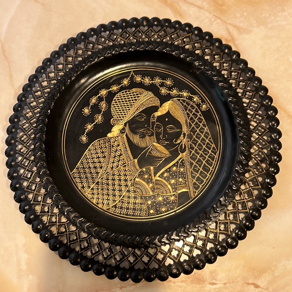 Rare Vintage Bohemian Couple wall plate